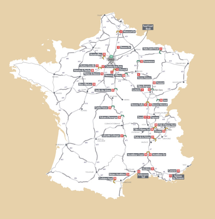 Carte du réseau autoroute