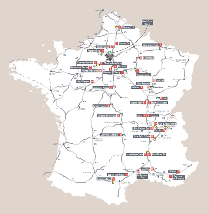 Carte du réseau autoroute